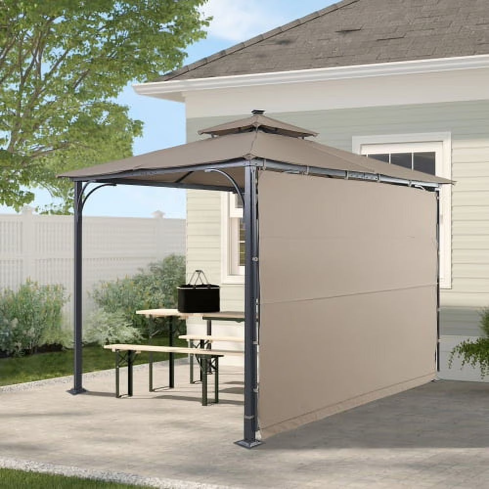 Brown 9.8ft.L x 9.8ft.W Gazebo with LED Light Q4300