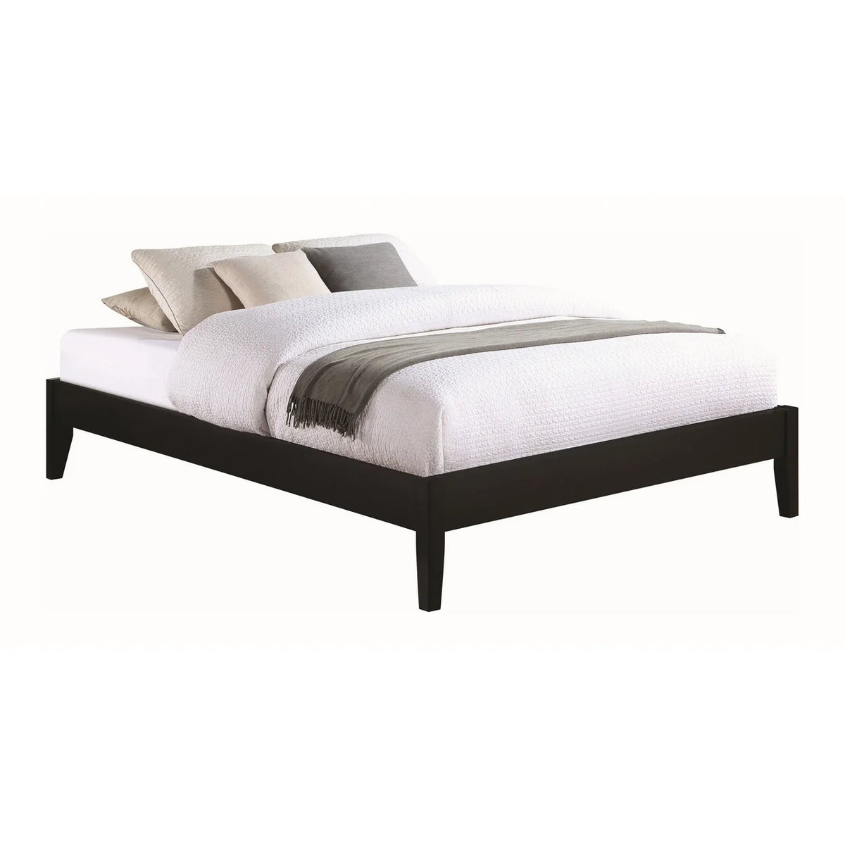 Black Full Size Platform Bed with Panel Sides F9248
