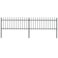 Black Steel Garden Fence with Spear Top H9571