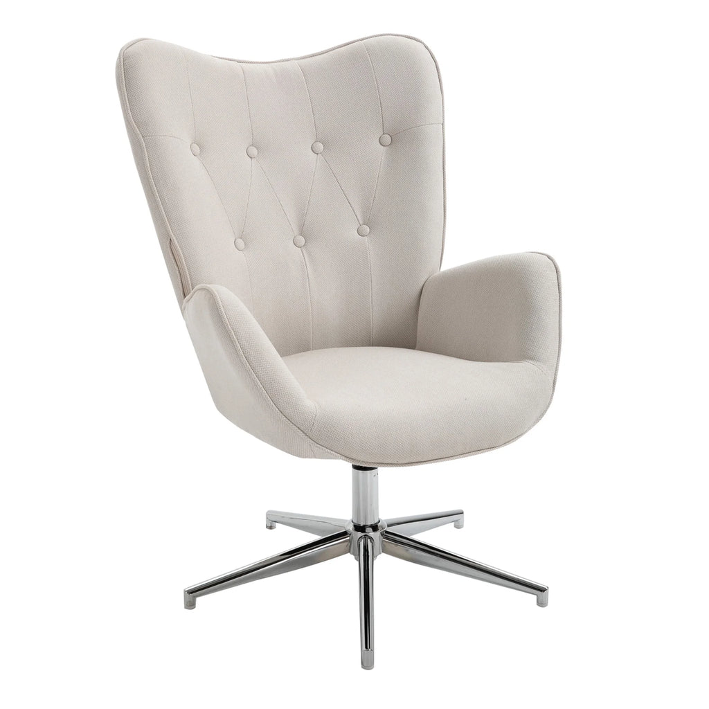 Beige Upholstery Accent Chair I760129