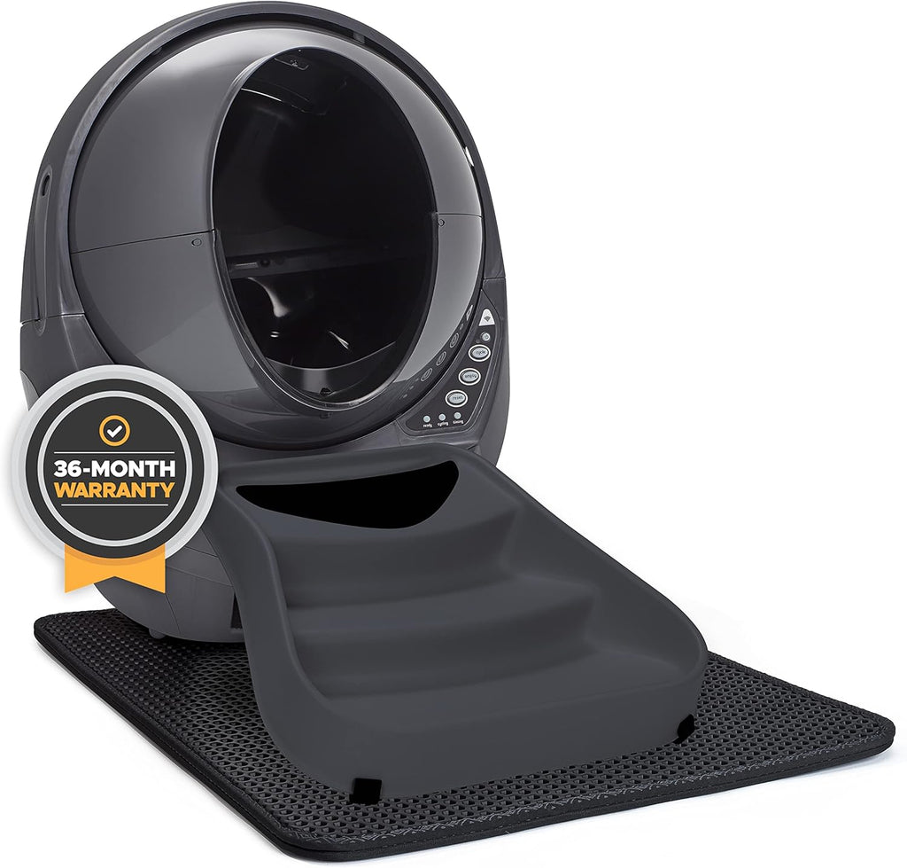 Self-Cleaning Cat Litter Box with Mat, Fence & Ramp I11277