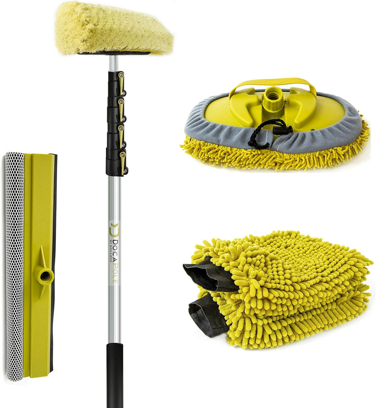 Car Cleaning Kit with Soft Car Wash Brush, Squeegee, Mitt, Microfiber Cleaning Head & Extension Pole G587211