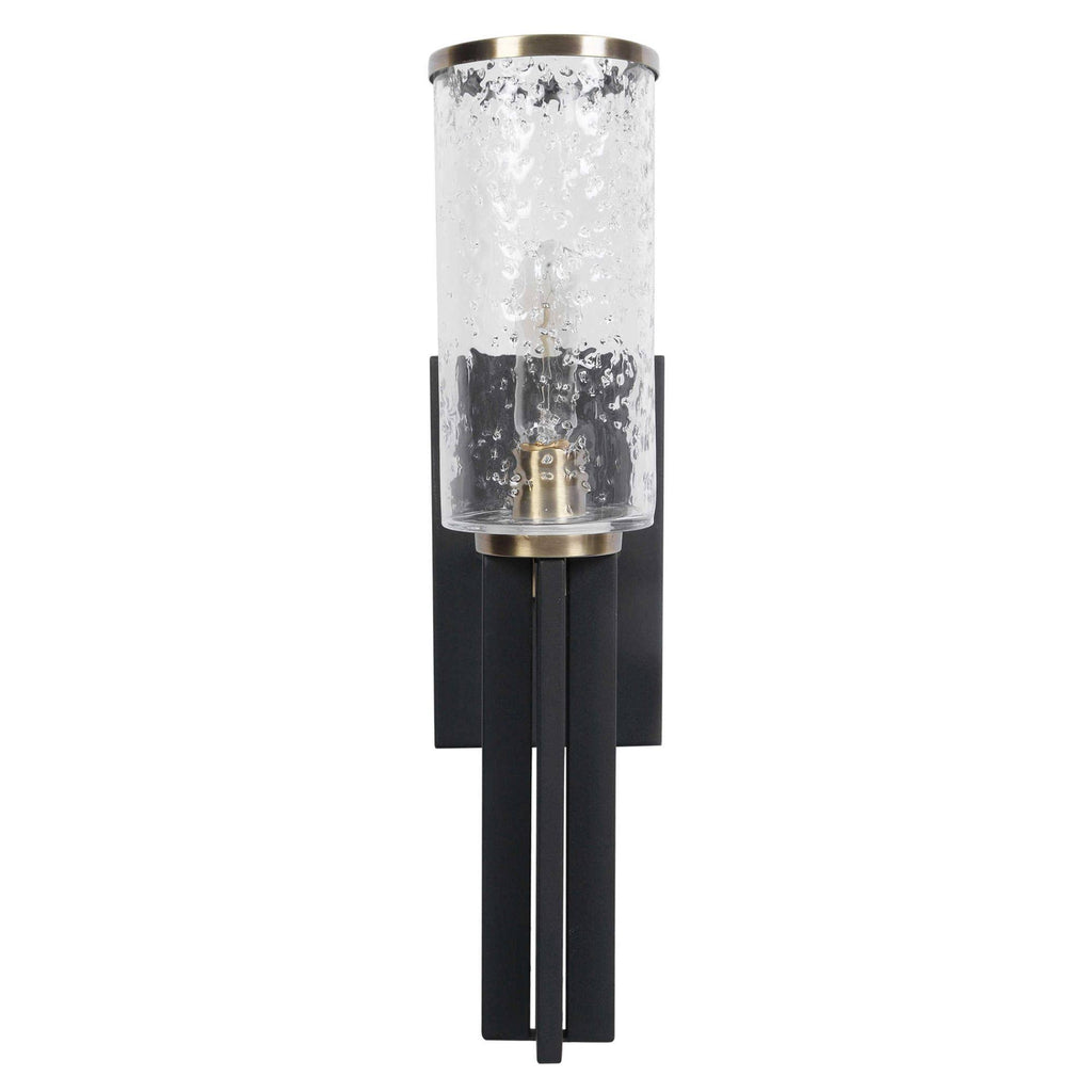 Clear and Black Antique Candle Holder Sconce F624