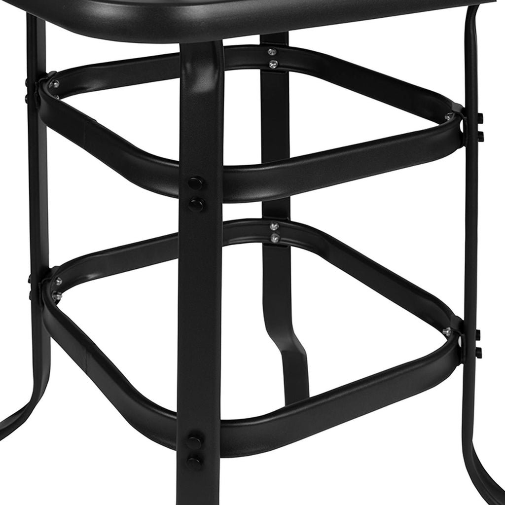 Black Tempered Glass Bar Height Patio Bar Table G609709