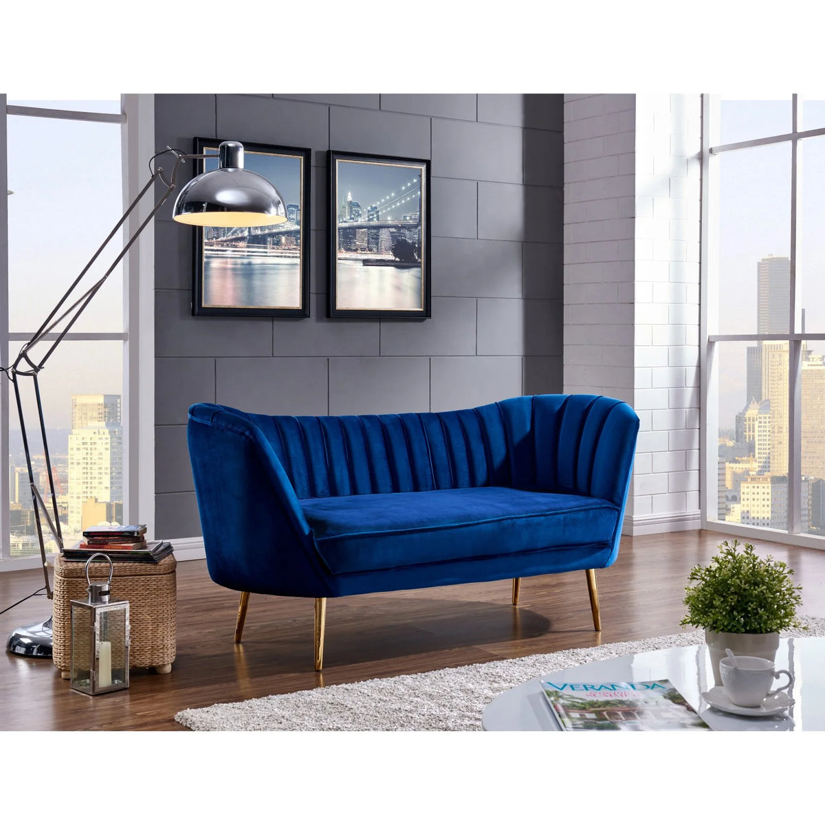 Cream Velvet Loveseat E179