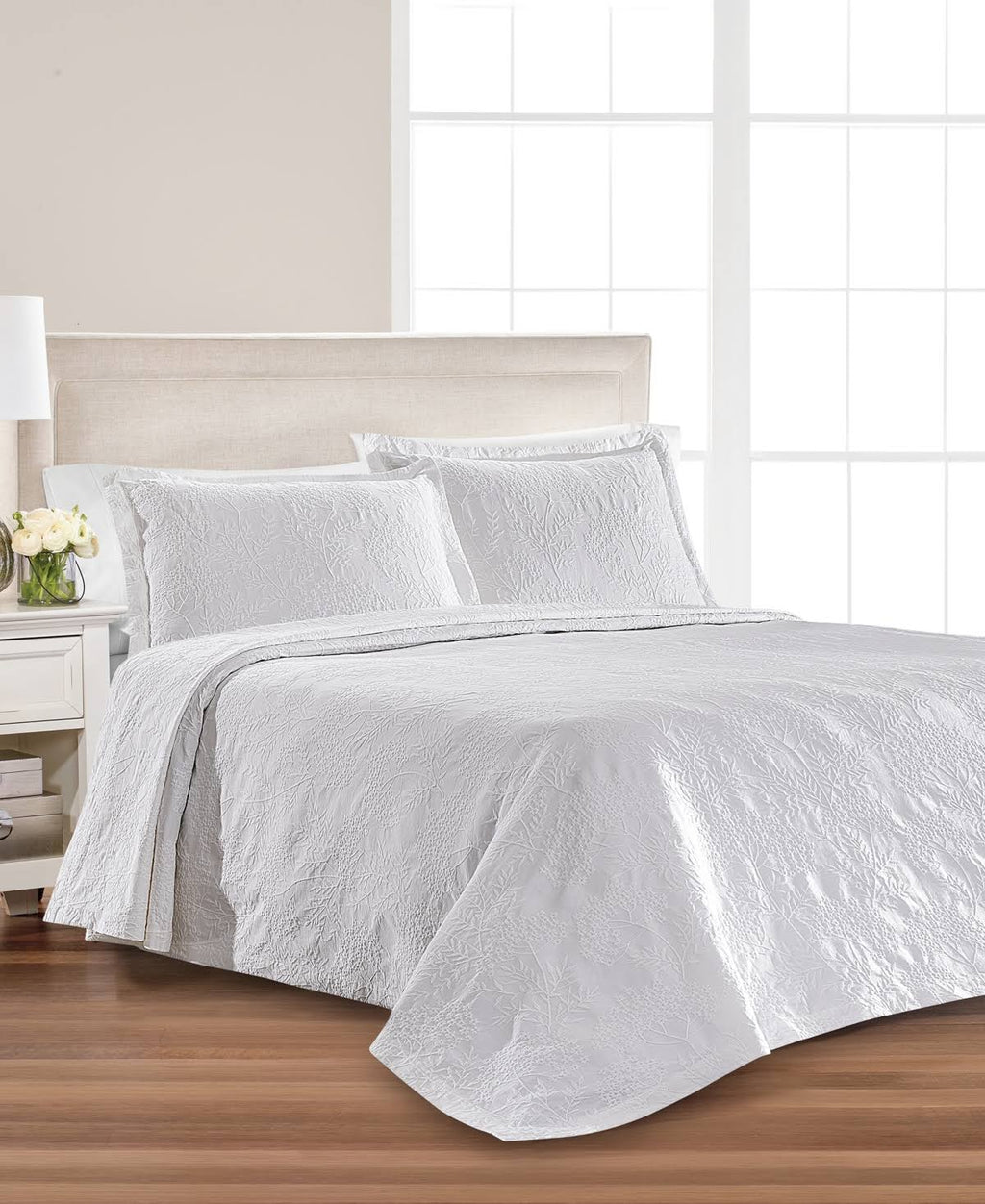 100% Cotton Twin Bedspread Light Pastel Grey M162