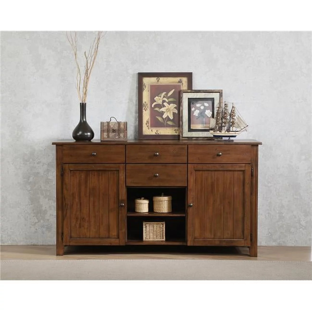Amish Brown Sideboard Server F11137