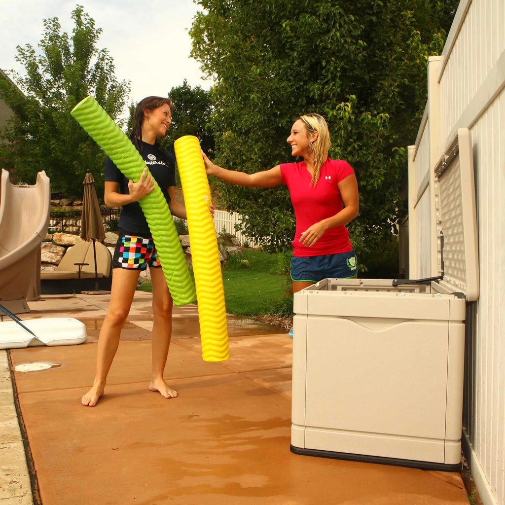 80 Gallon Beige Plastic Deck Box X34473