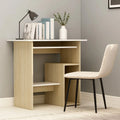White Computer Desk with Keyboard Tray and Storage Shelves G735