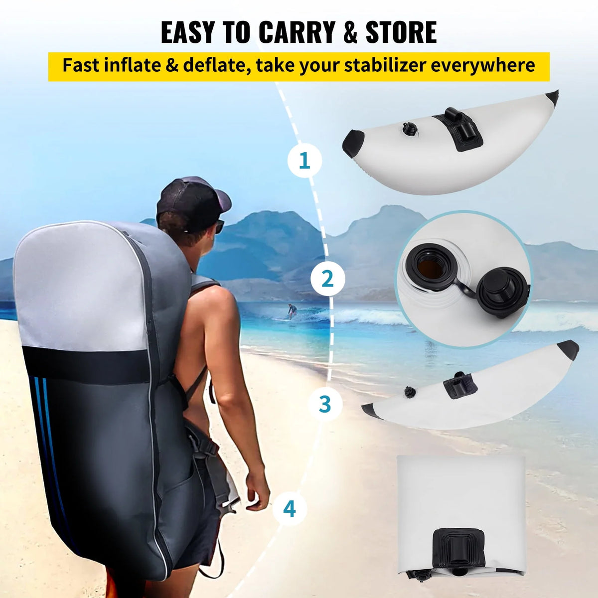 PVC Inflatable Kayak Outrigger Stabilizer, 2 pcs X97581