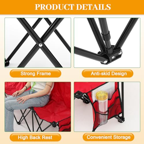 6 Seats Folding Soccer Bench Chair with Storage Bag K769427