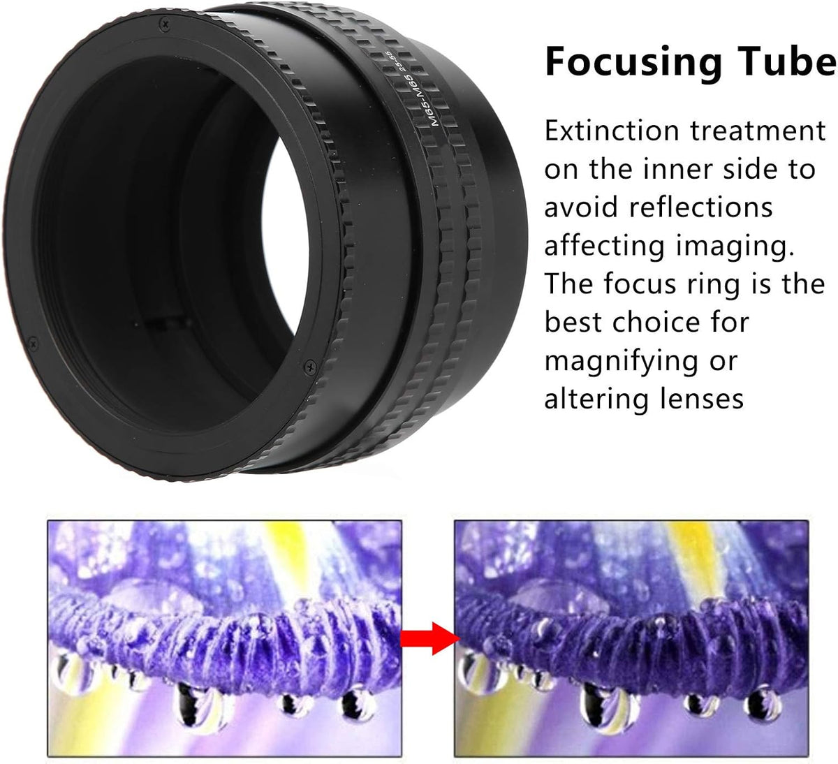 M65M65 2555mm Camera Adjustable Focusing Helicoid Adapter Macro Extension Tube Adapter Converter Connector P2555