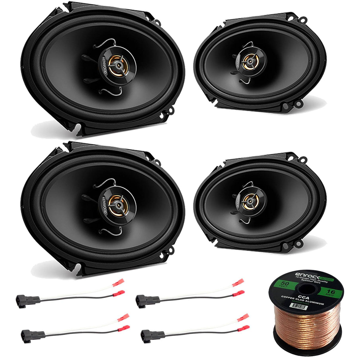 6x8 inch 250 Watt 2-Way Black Car Audio Coaxial Speakers R56085