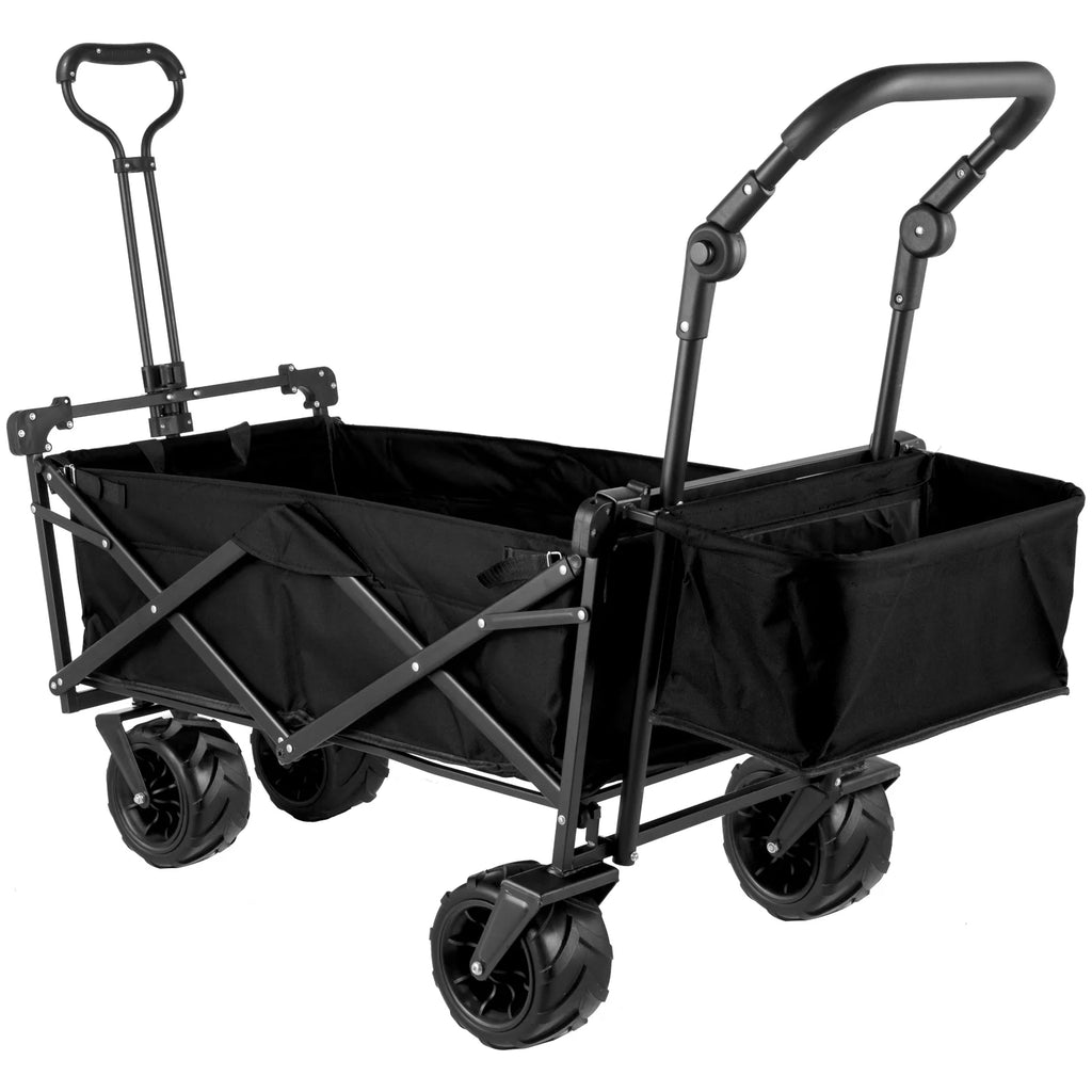 Collapsible Wagon Cart Black with Removable Canopy Oxford Cloth X73950