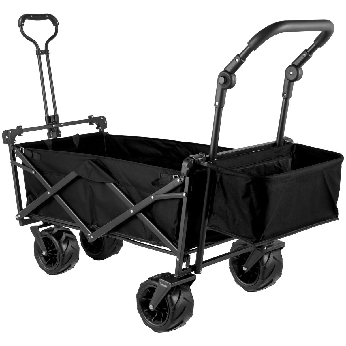 Collapsible Wagon Cart Black with Removable Canopy Oxford Cloth X73950