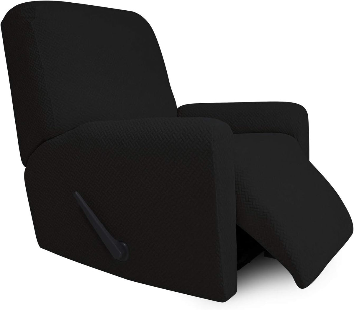4-Piece Stretch Jacquard Recliner Sofa Cover with Elastic Loop, Dark Gray G767