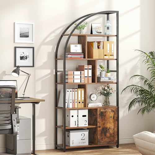 71.1" Tall 6-Tier Bookshelf with Storage Cabinet O59355