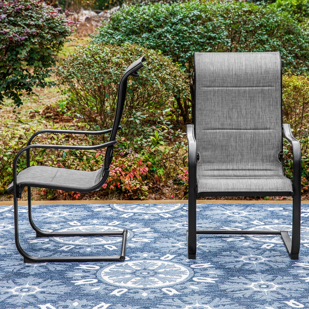 7 Pieces Outdoor Patio Dining Set with 6 Textilene Chairs and Extendable Dining Table R7725