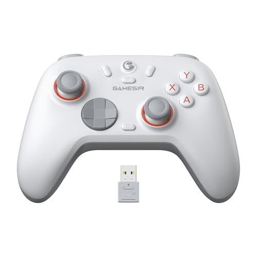 Wireless PC Controller with Hall Effect Joysticks & Triggers, 2.4G & Wired, Remappable Buttons (White) W1389