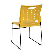 White Sled Base Stack Chair with Air-Vent Back C222