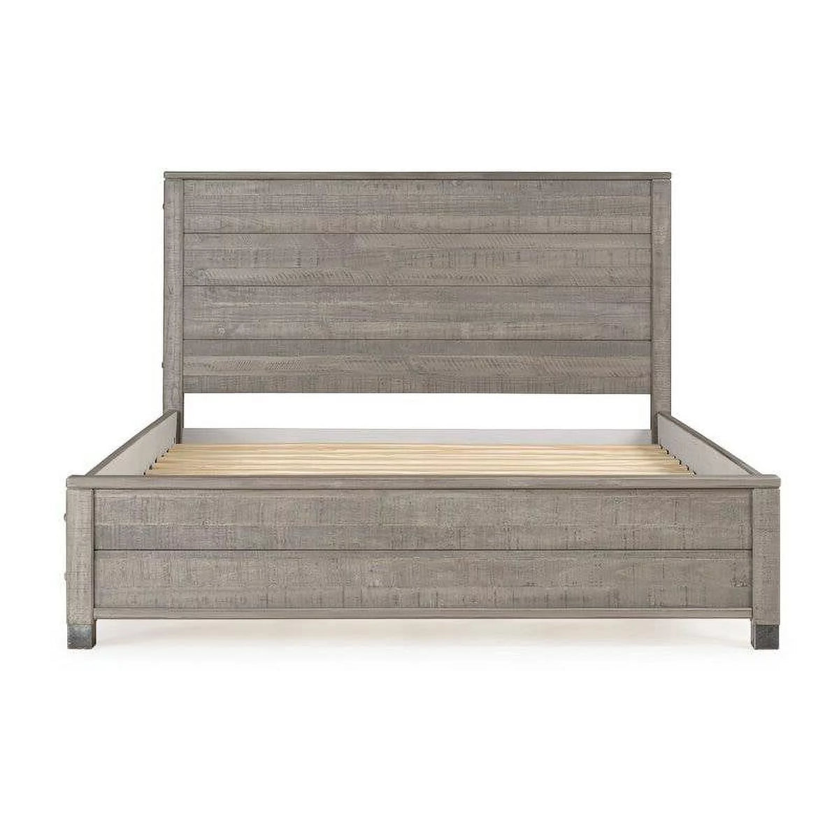Grey Queen Solid Wooden Platform Bed Frame with Headboard G374319