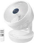 Quiet Air Circulator Fan DC Motor Desk Fan Auto Oscillating Fan With Remote 8 Speeds, 3 Modes, 8H Timer Cooling Table Fan N7262