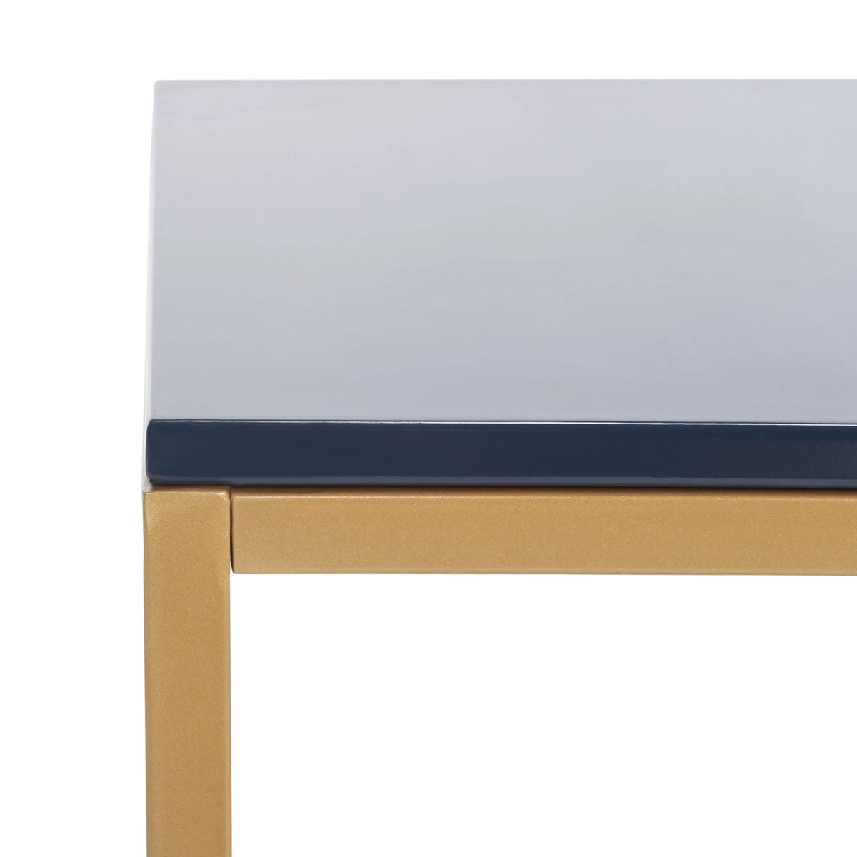 Navy Gold Wood Writing Desk O449
