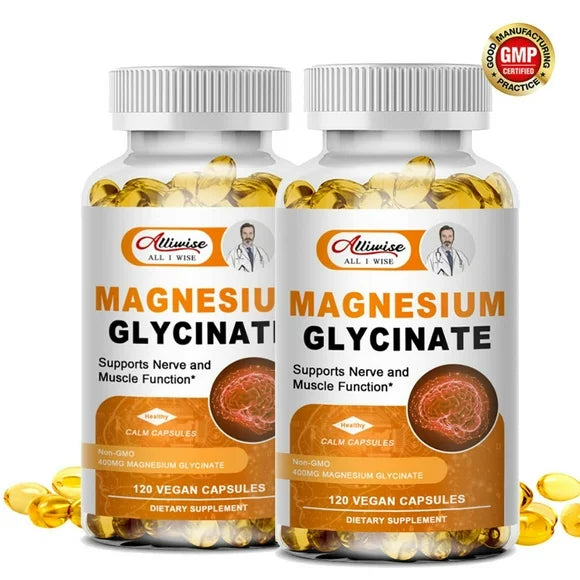 Magnesium Glycinate 400mg Softgels with Vitamin B6 D3 240 Capsules U729272