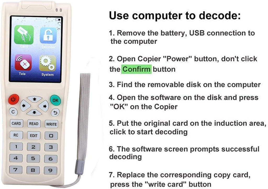 Smart Card Copier Reader Writer for IC ID HID Cards J21716