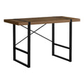 Walnut Black Metal Computer Desk T9428