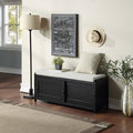 Black Solid Wood Storage Bench B34017