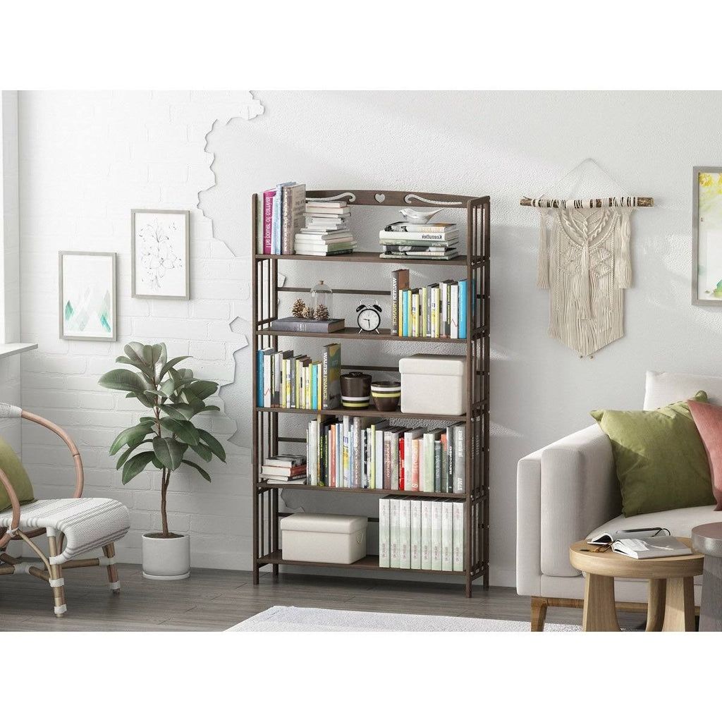 5 Shelf Solid Wood Bookshelf P5917