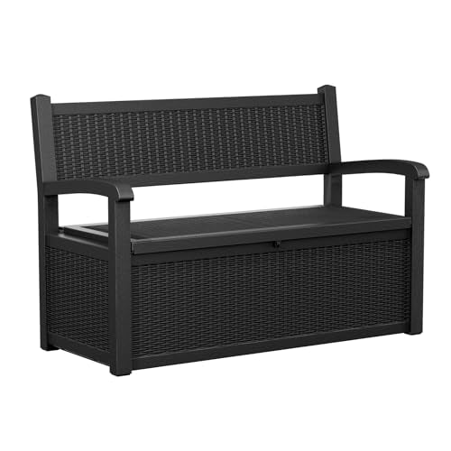 75 Gallon Black Storage Bench Deck Box H42392