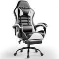Blue PU Leather Ergonomic Gaming Chair with Footrest S301