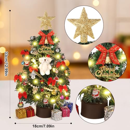 12 Inch Mini Artificial Christmas Tree with Light Y44818
