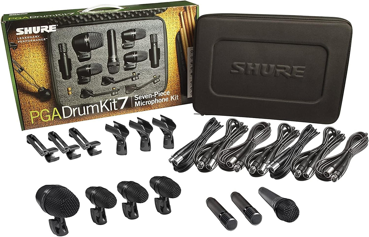 7-Piece Drum Mic Kit with XLR-XLR Cables and Case T33491