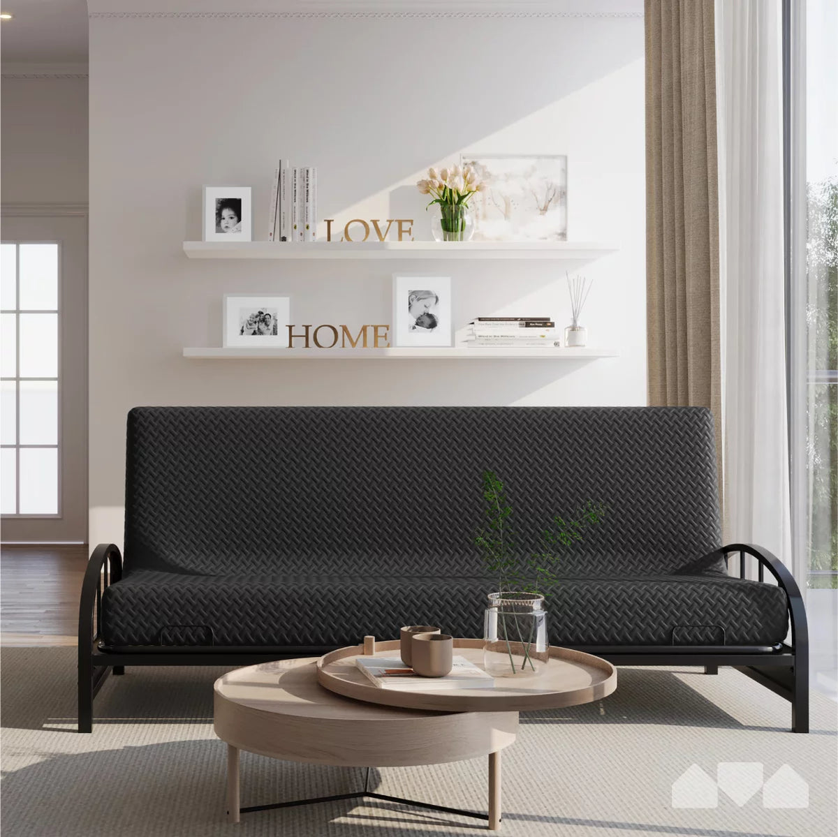Memory Foam Futon Mattress Full Size Black K5182