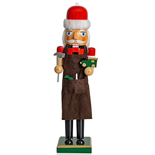 Red and Green Wooden Nutcracker Doll 15" Z464370