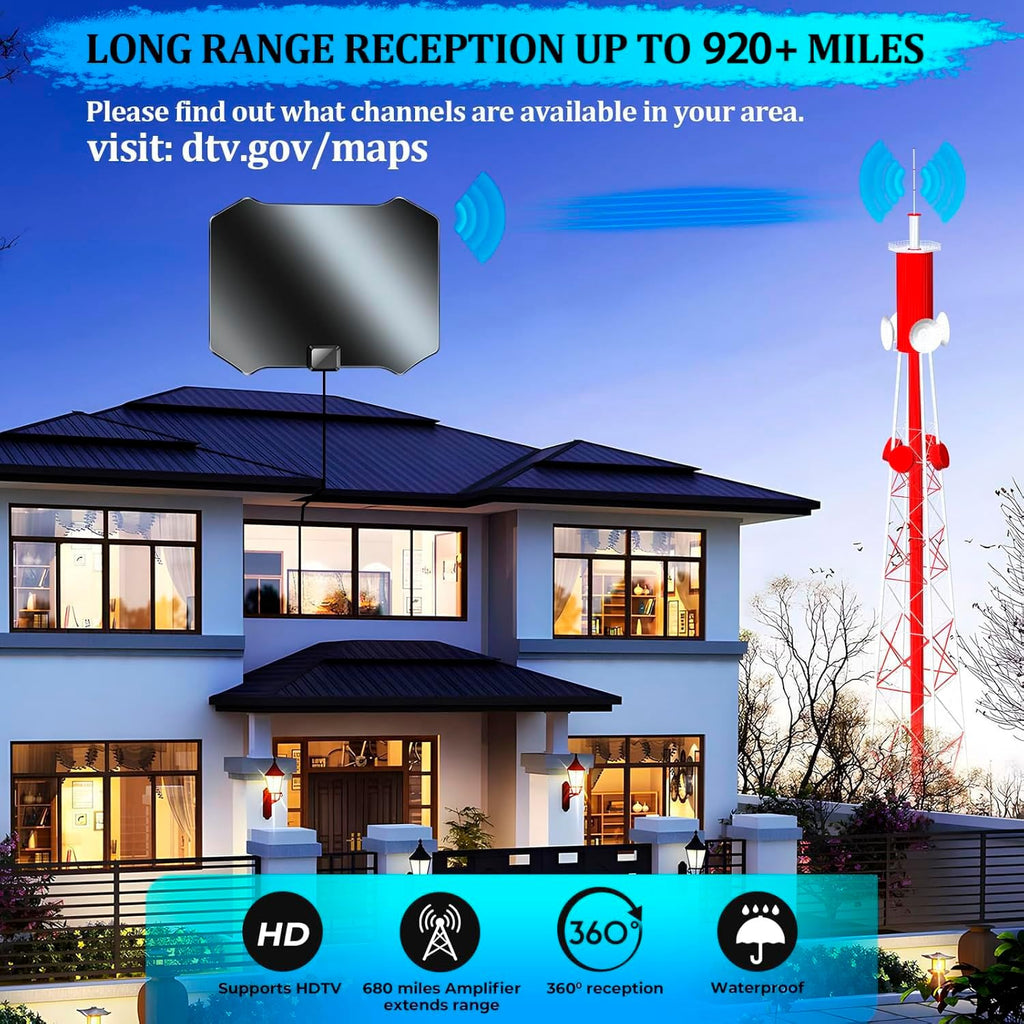 Digital TV Antenna with Amplifier Signal Booster I949383