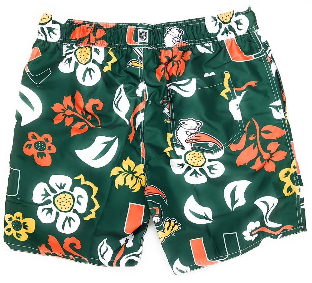 Green Floral Volley Swim Trunks Large F590245