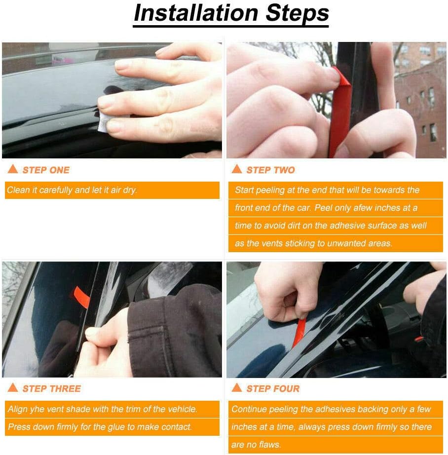 Dark Smoke Tape-On Window Visors J343