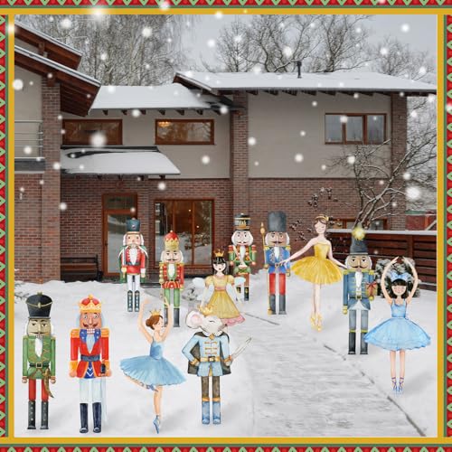 12 Pcs Christmas Nutcracker Yard Signs with Stakes L3496
