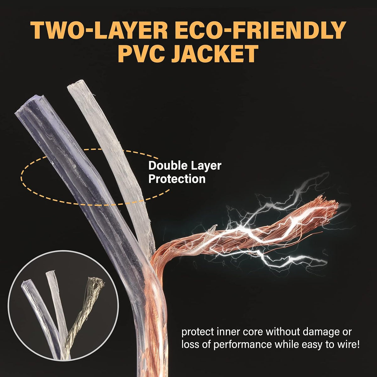 13AWG Oxygen-Free Copper Speaker Cables with Banana Plug Tips V3729