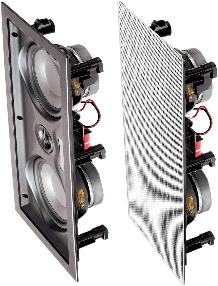 In Wall 8" Speakers Pair with Silk Dome Tweeter and Trimless Magnetic Grill K89798