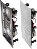 In Wall 8" Speakers Pair with Silk Dome Tweeter and Trimless Magnetic Grill K89798