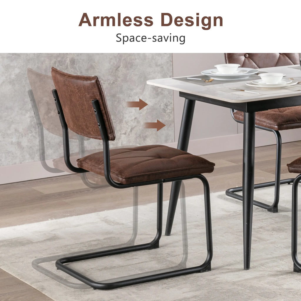 Set of 4 Upholstered Suede Dining Chairs A468878