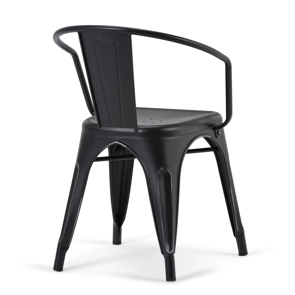 Black Metal Dining Arm Chair Set of 2 Q55129