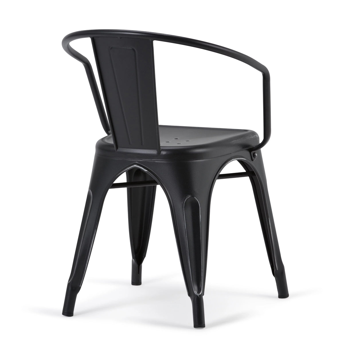 Black Metal Dining Arm Chair Set of 2 Q55129