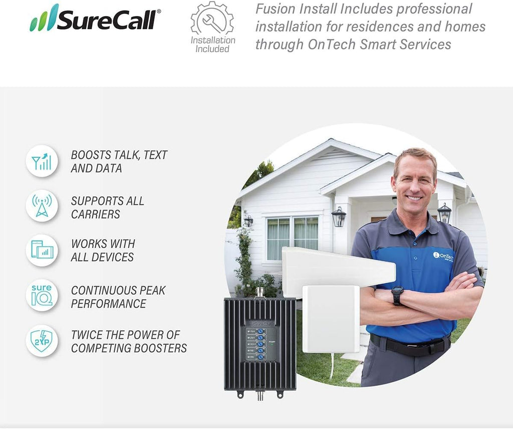 Cell Phone Signal Booster with Pro Installation, Multi-User 4G/5G, All Carriers E97509