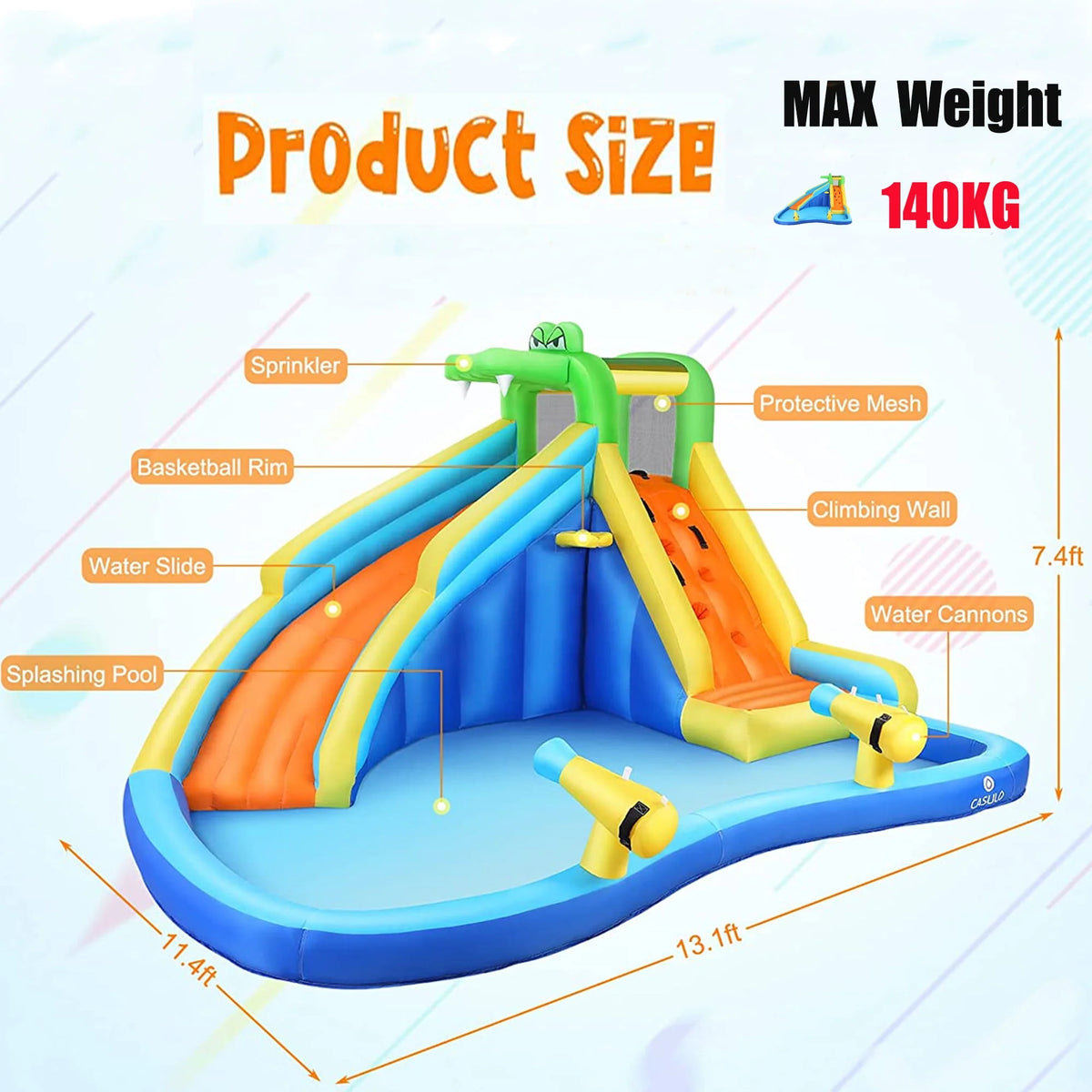Inflatable Bounce House with Water Slide and Air Blower C286